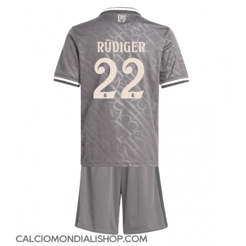 Maglie da calcio Real Madrid Antonio Rudiger #22 Terza Maglia Bambino 2024-25 Manica Corta (+ Pantaloni corti)